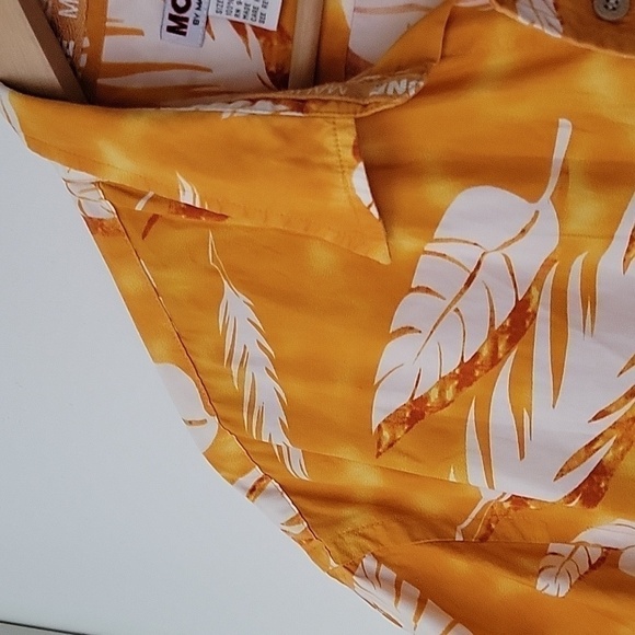 MOJEANS By Maurice Malone Hawaiian 100% Cotton Button Down Shirt Palm Leaves XL - Picture 5 of 16